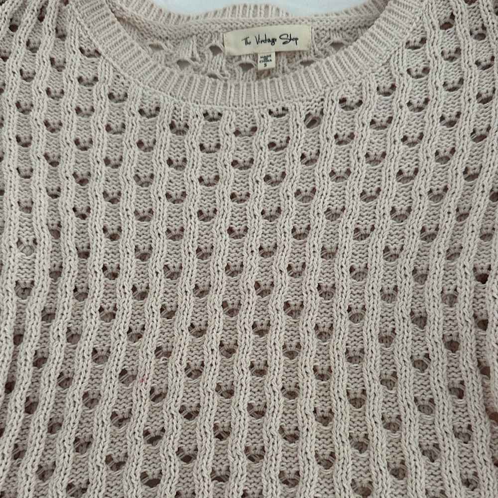 The Vintage Shop Open-Knit Sweater in Cream - Picture 5 of 5